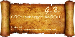 Götzemberger Noémi névjegykártya